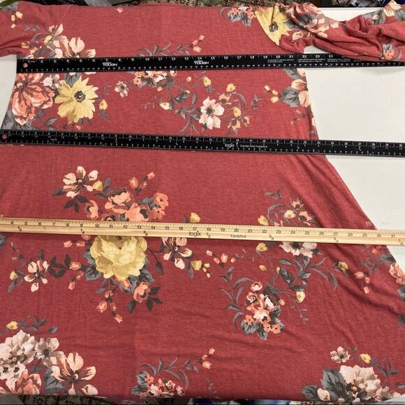 Women’s Peach Floral Dress Size 2X, POCKETS, Bell Sleeves - Picture 4 of 7